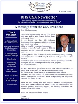 BHS OSA Newsletter – Winter 2026 #1
